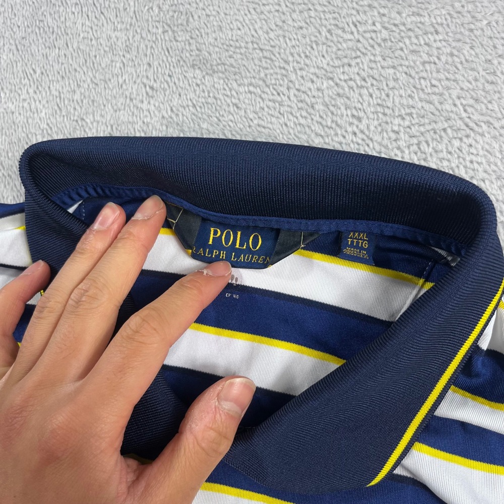 Polo Ralph Lauren 2020 US Open Winged Foot Golf Polo Shirt Mens XXXL Blue Stripe - Picture 2 of 10